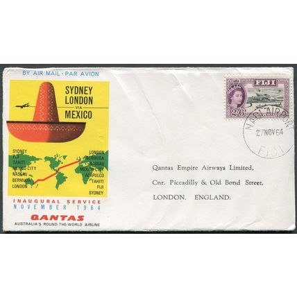 Fiji to Mexico 27 November 1964 Proving flight QANTAS Nadi-Acapulco FFC