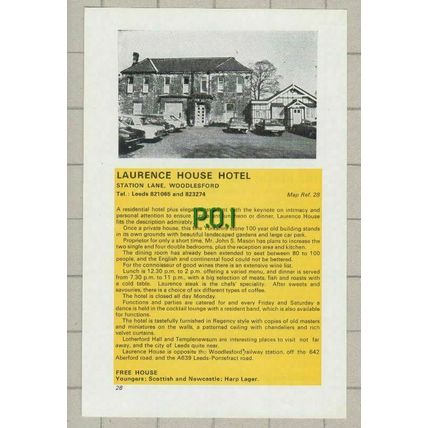 (C381) Laurence House Hotel Woodlesford Mason Hermit Inn Burley Woodhead Hewitt