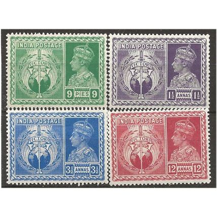 India 1946 Victory SET SG278-281 Mounted Mint . .. .