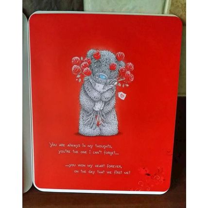 Valentine's Card - Tatty Teddy - Red Bow - Printed Inner Sleeve - 008
