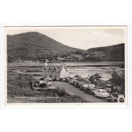 Waiting to Cross Loch Carron at Stromeferry Postcard 1962 Ross-shire J B White