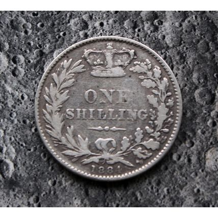 1884 Queen Victoria Silver 92.5% Young Head Shilling 1/- British English