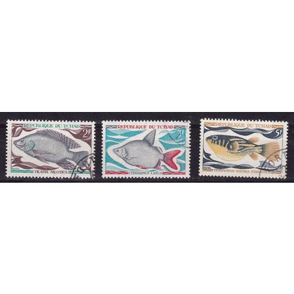 TCHAD CHAD 1969 FISHES 3 X VALUES USED / CTO