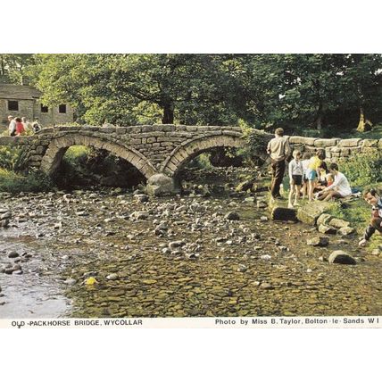 Old Packhouse Bridge Wycollar Lancashire Vintage Postcard