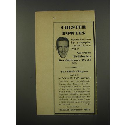 1956 Harvard University Press Books Ad - The Moffat Papers