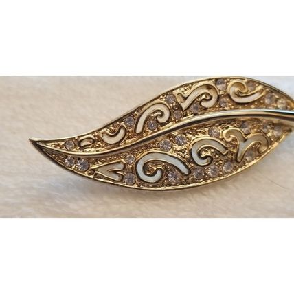 Vintage Roman Rhinestone Gold Tone Brooch