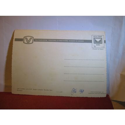 1906 CADILLAC veteran car unused vintage postcard dated 1969 #