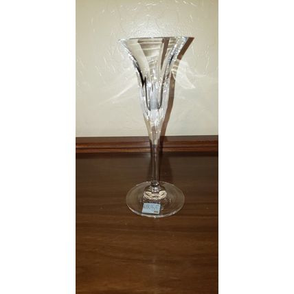 MIKASA SLOVENIA FLAMES D'AMORE CLEAR & FROSTED CUT CRYSTAL GLASS CHAMPAGNE FLUTE