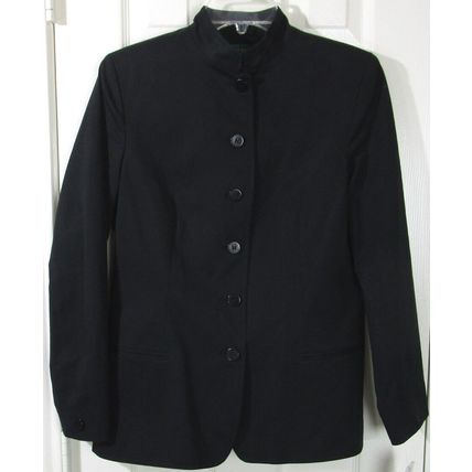 NWT Lauren Ralph Lauren Petite Black Lined Blazer with Mandarin Collar, 10P