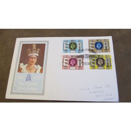 Philart 1977 GB FDC Cover -Queen Elizabeth Royal Silver Jubilee set - Hythe fr