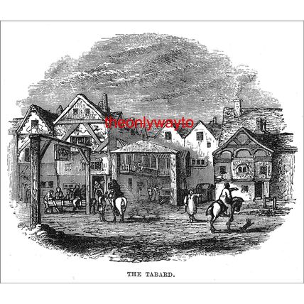Tabard Inn, Southwark, London, 1870, Modern Reproduction Print