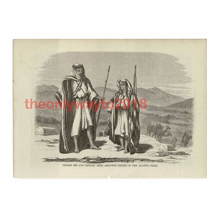 Bedowin Chiefs of Alawin Tribe, Palestine, Book Illustration (Print), 1861