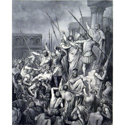 SAINT PAUL RESCUED FROM THE MULTITUDE 1885 Gustave Doré ANTIQUE ENGRAVING