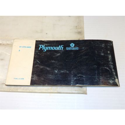 1973 Plymouth Barracuda Operators Owners Manual