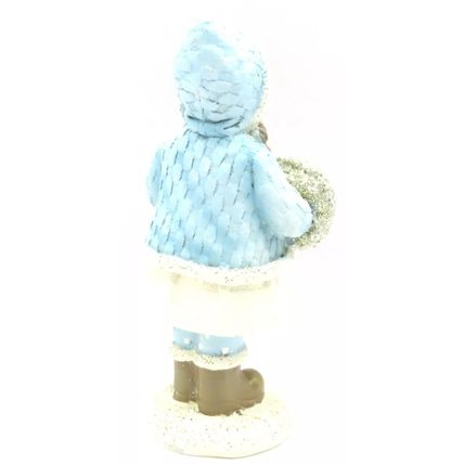 Girl Holding a Wreath Ornament Figurine 13 CM Gift Holiday Home Decor
