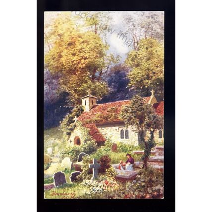 iw205 - Isle of Wight - Bonchurch Church - Artist H.B. Wimbush - Tuck's postcard