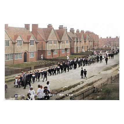 ptc4374 - Yorks. - Woodlands Hospital, Sunday Street Parade in 1910 - print 6x4