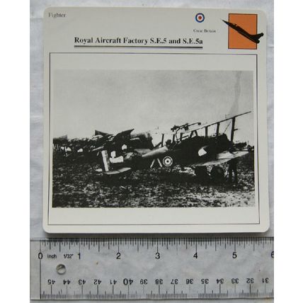 Royal Aircraft Factory S.E.5 & S.E.5a- GB - Fighter - Collectors Club Card