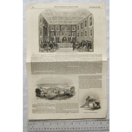 1847 engravings Somerset House, Edensor, Queen Mary's Bower Chatsworth