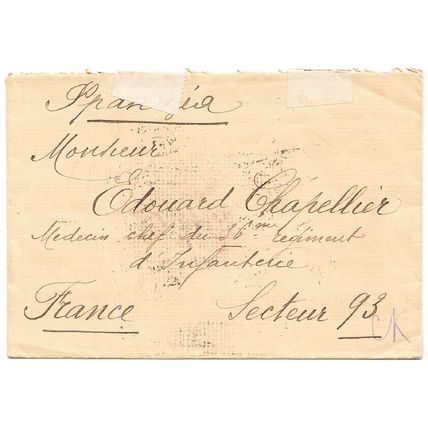 RUSSIA Petrograd, 23 Sept. 1915 to France - Censor cachet