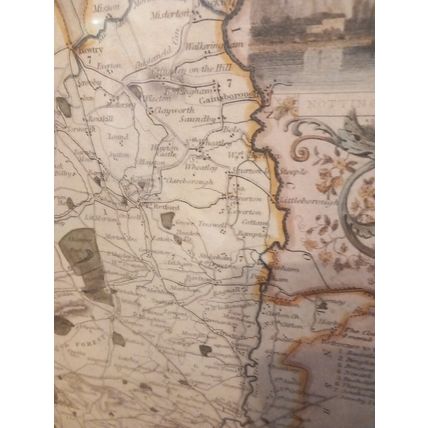 Map of Nottingham Framed Picture Sherwood Forrest Robin hood Nottingham