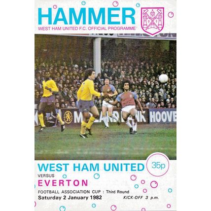 WEST HAM UNITED v EVERTON FA CUP 3RD ROUND 1982