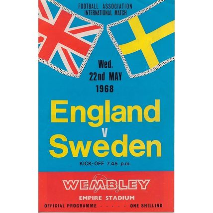ENGLAND v SWEDEN FRIENDLY WEMBLEY 1968