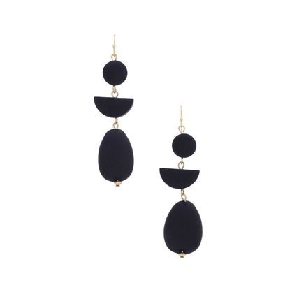 New Geometric Wood Bead Dangle Earrings