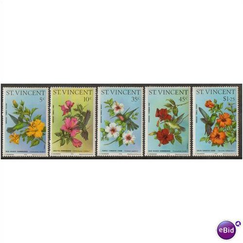 ST VINCENT1976 HUMMINGBIRDS & HIBISCUSES SG487/491
