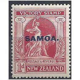 Samoa 1920 SG144 1d Carmine Victory Mounted Mint .