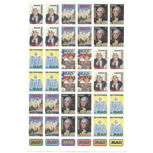 MAD MAGAZINE ' NOVELTY 36 SHEET STAMPS ' ( 1992 )