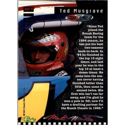 1996 Classic Ted Musgrave Mark Martin Challengers #MC 1