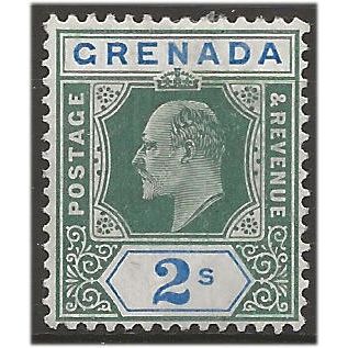 Grenadas 1906 SG74 2/- Green & Ultramarine Wmk MCA Mounted Mint . ..
