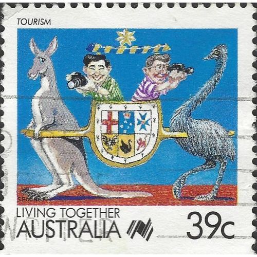 AUSTRALIA, Living Together, Tourism, blue 1988, 39c, #8
