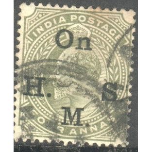 India 1902 - SG O60 - KEV11 4a olive green (OHMS) used