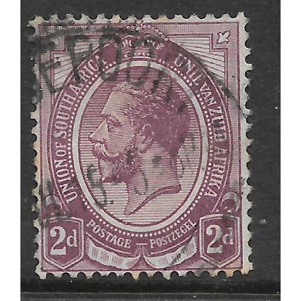 SOUTH AFRICA 1913 GEORGE V 2d DULL PURPLE SG 6 FINE USED