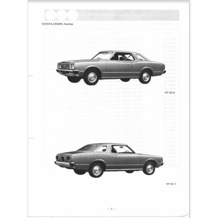 Toyota Crown Parts Catalogue 1974 96302_74 PDF