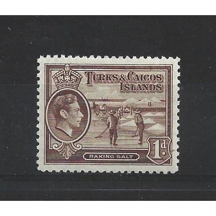 Turks&Caicos.SG196 1d Raking Salt (Red-Brown).Mounted Mint.Aug24a