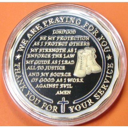 Police Prayer. Challenge Coin. 1.75". 10c.