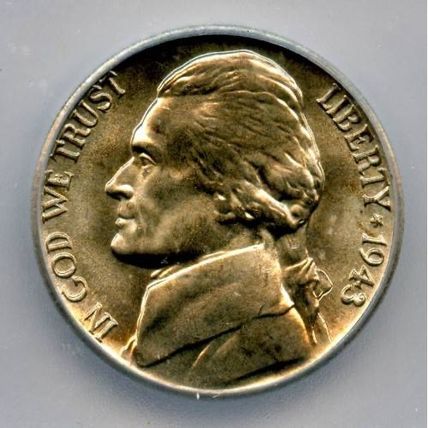 1943d ICG MS67 Jefferson Nickel