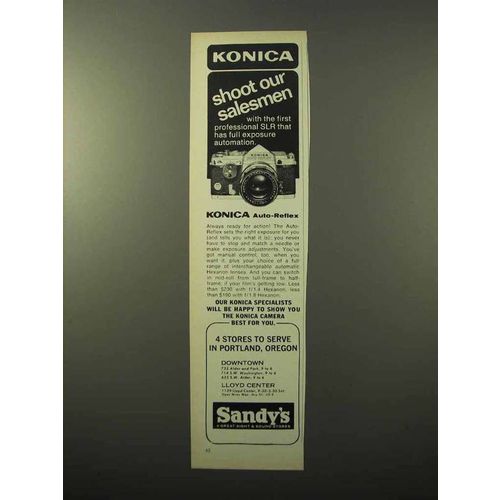 1969 Konica Auto-Reflex Camera Ad - Shoot Salesmen