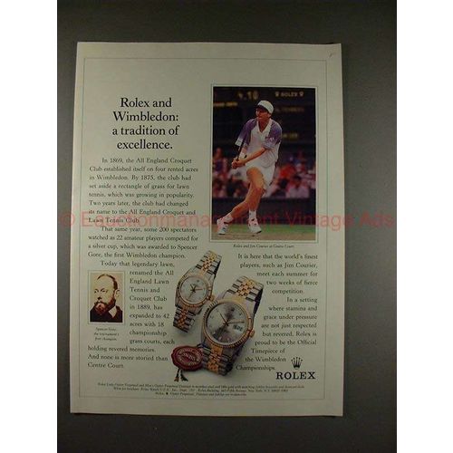 1994 Rolex Lady Oyster & Datejust Watch Ad, Jim Courier