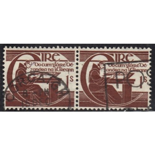 Ireland 1944 1/- Father O'Clery, SG 134 (Scott #129), used pair