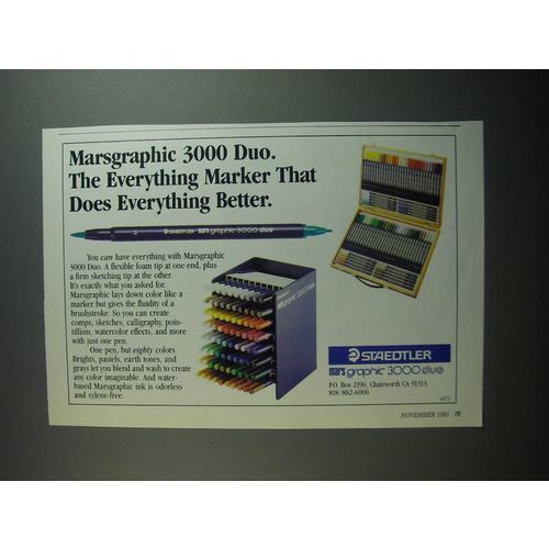 1991 Staedtler Marsgraphic 3000 Duo Marker Ad - The Everything Marker