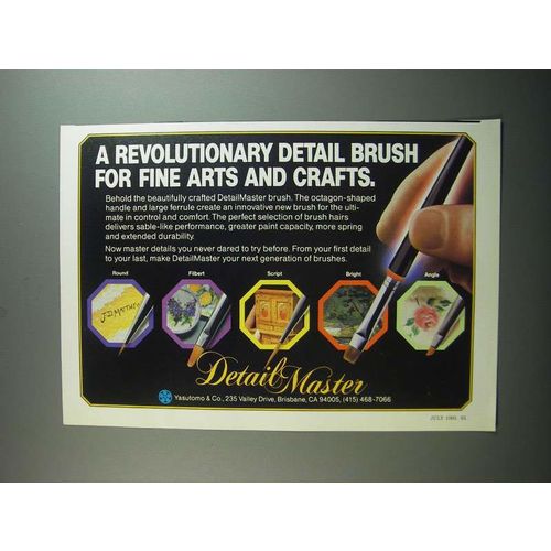 1991 Yasutomo DetailMaster Brush Ad - A revolutionary detail brush