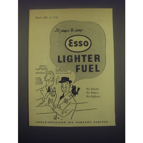 1949 Esso Lighter Fuel Ad - It pays to say