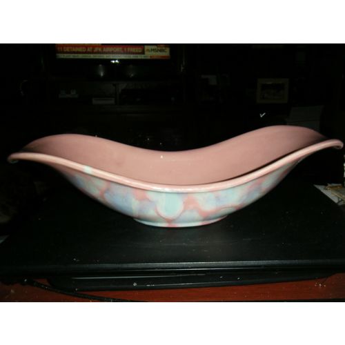 Mid Century Modern Royal Haeger Mauve Pink & Blue Agate Console Bowl