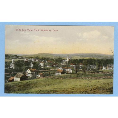 CT North Woodbury Birds Eye View View Of Town And Mountains In Distance~727