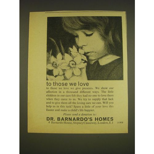 1963 Dr. Barnardo's Homes Ad - to those we love