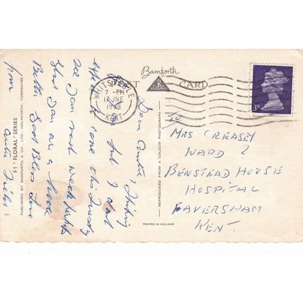 Roses Bamforth Floral Series Postcard posted 1968 VGC